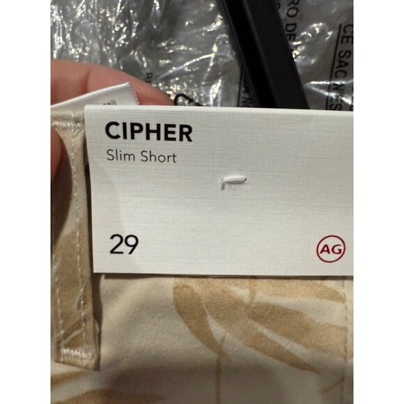 AG Mens Slim Cipher Shorts Palm Print Beige 29 - Picture 3 of 5